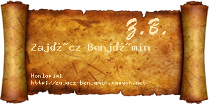 Zajácz Benjámin névjegykártya